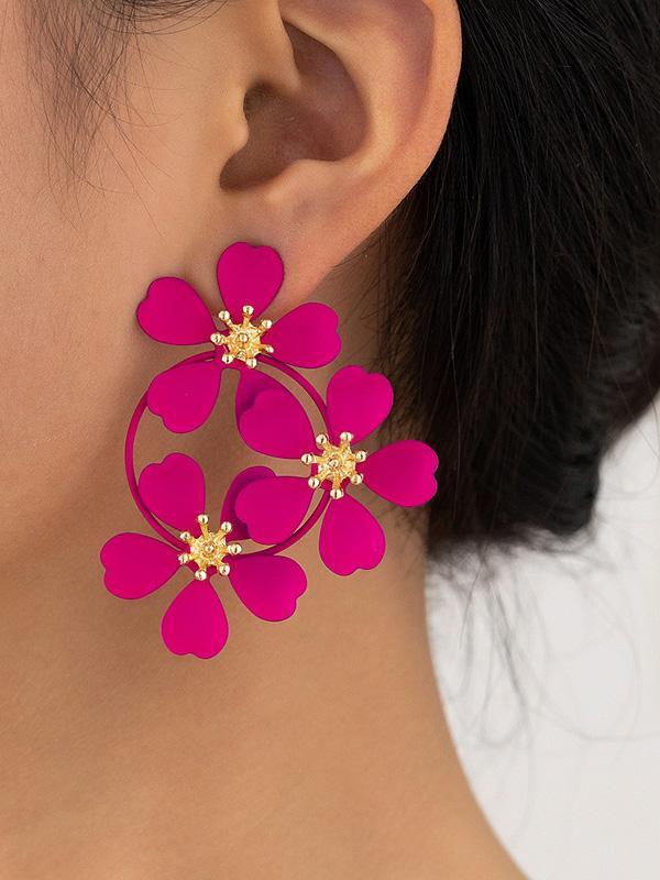 Flower Shape Drop Earrings Product Image