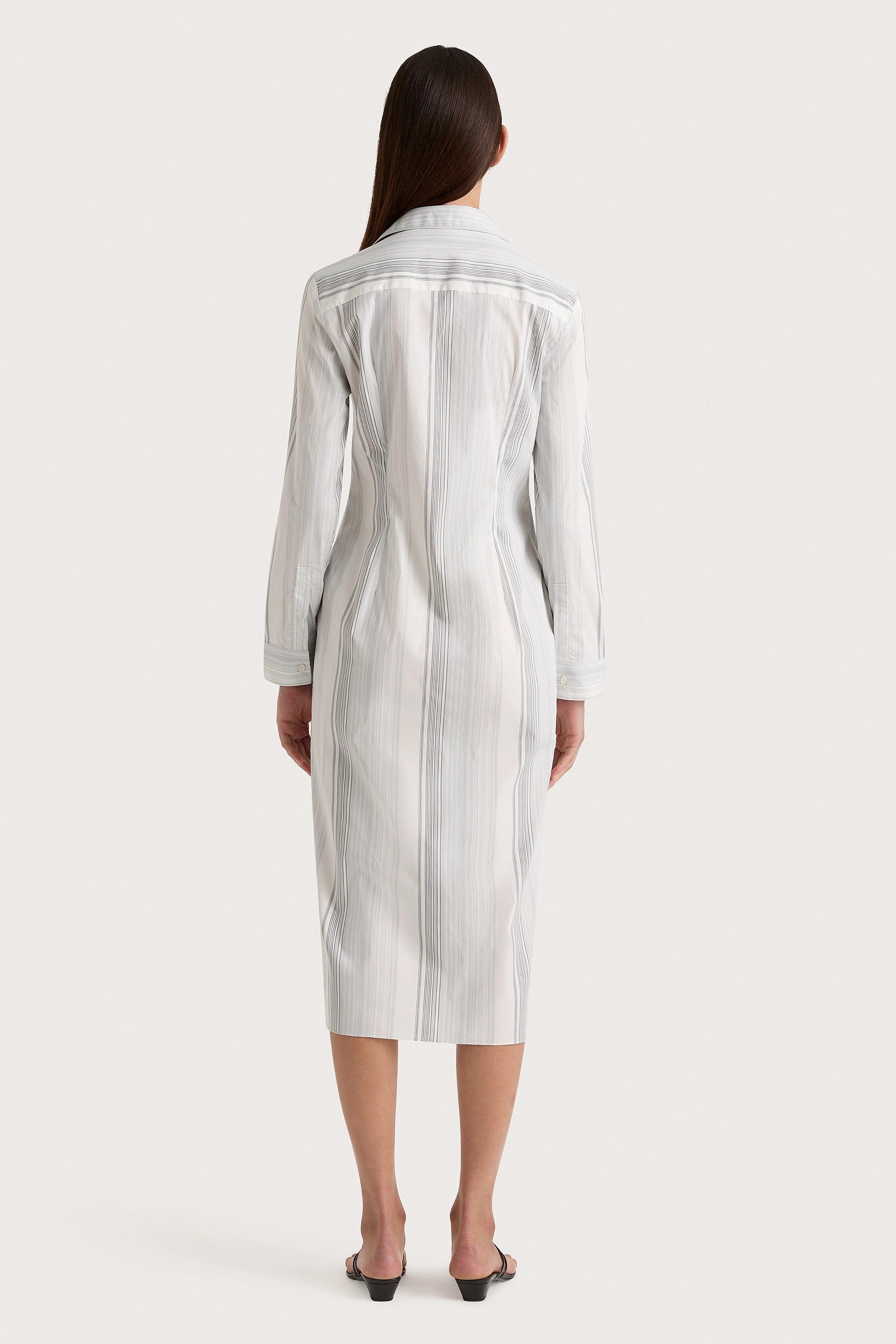 En Vau Shirt Dress Striped Soft Blue Product Image