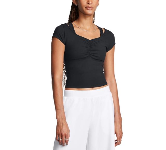 Womens Under Armour Ruched Front Short Sleeve Tee Product Image