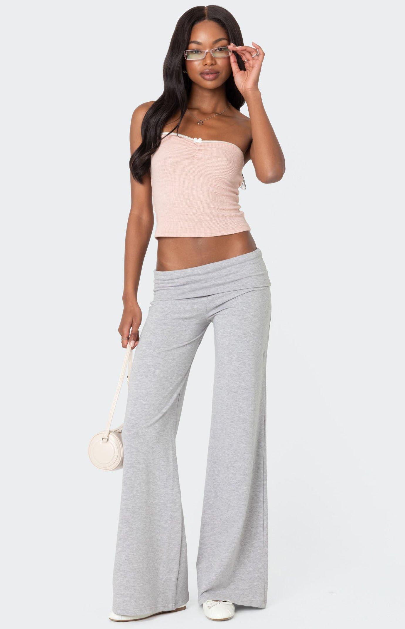 Edikted Women's Wide Leg Fold Over Pants product image