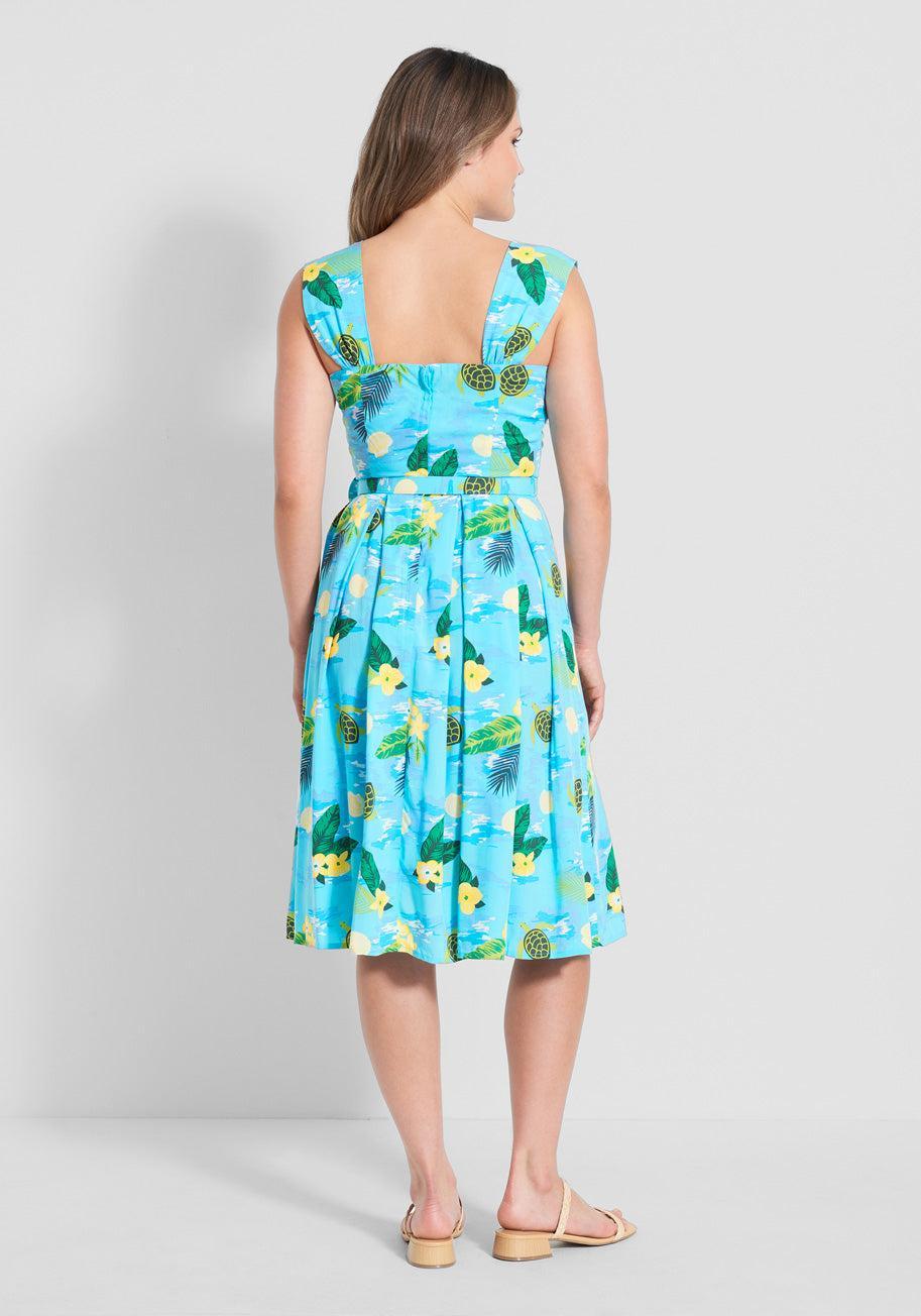 ModCloth x Collectif Turtle Bay Social Swing Dress Product Image