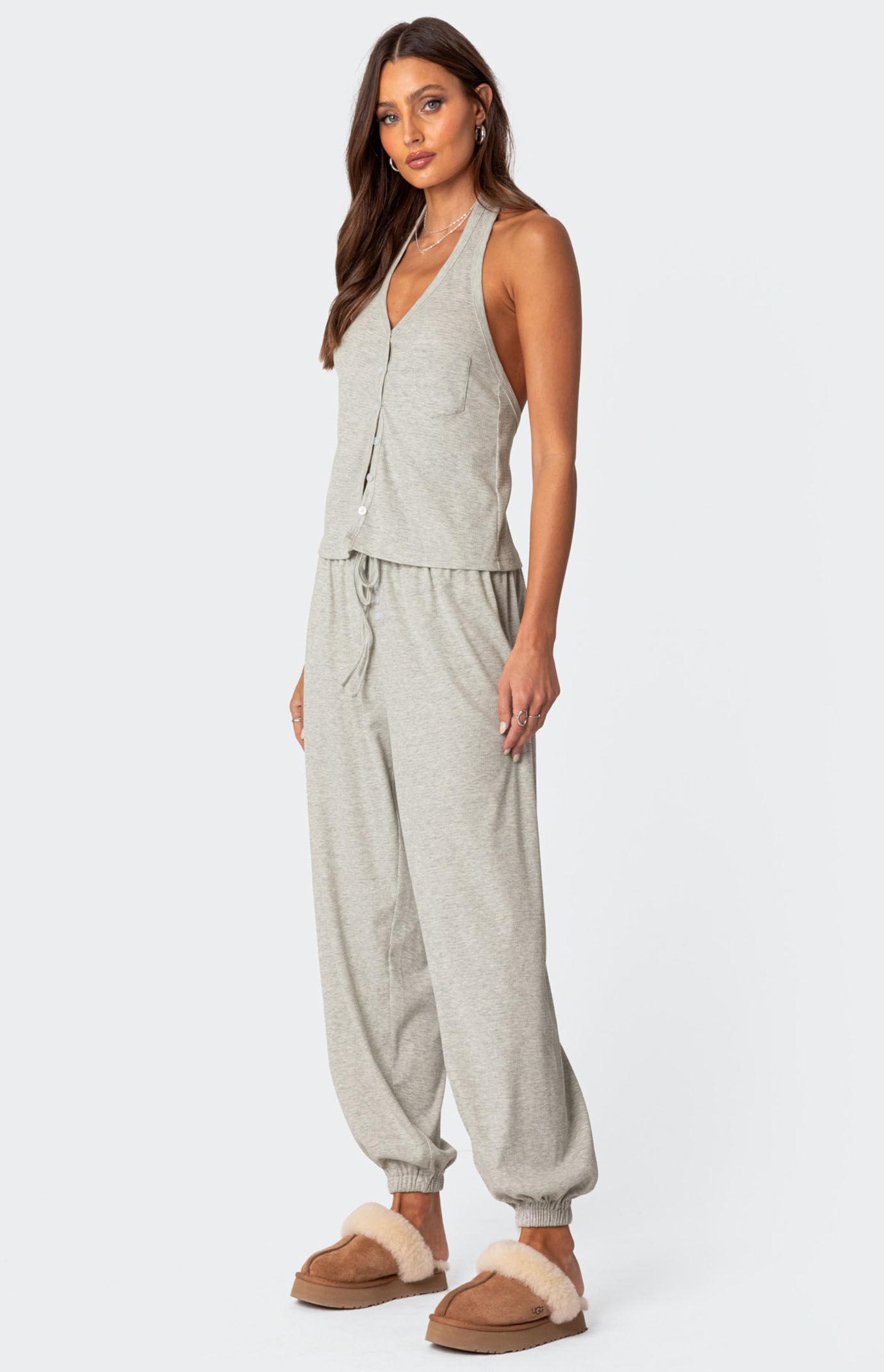 Edikted Women's Rosanna Waffle Pajama Sweatpants Product Image