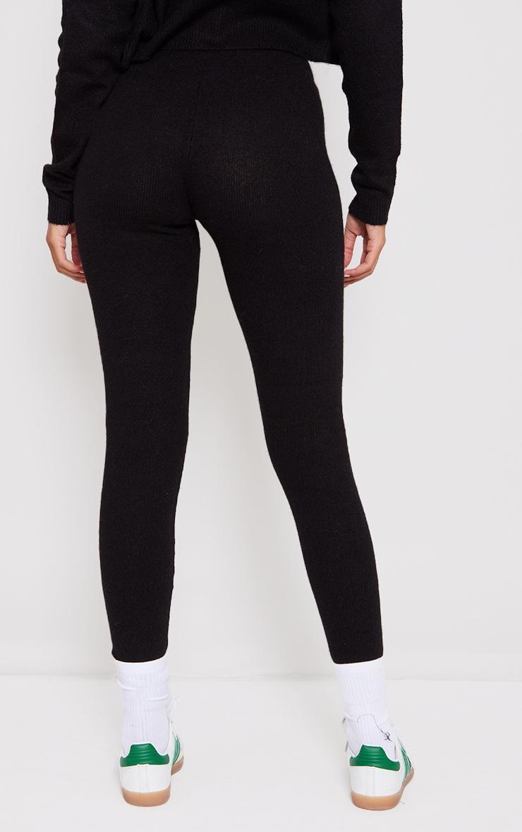 Tall Black Marl Knit Leggings Product Image