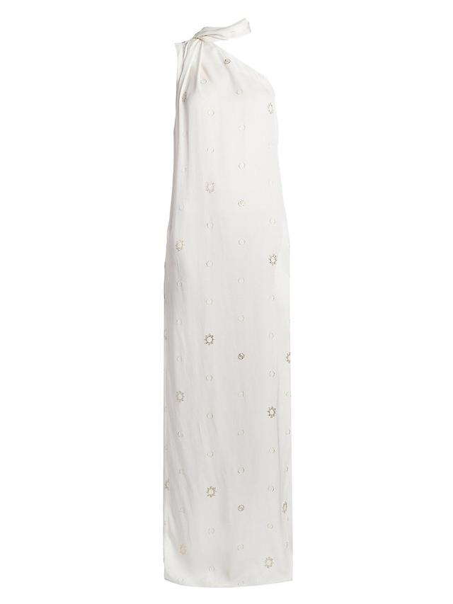 Womens Embroidered One-Shoulder Maxi Dress Product Image