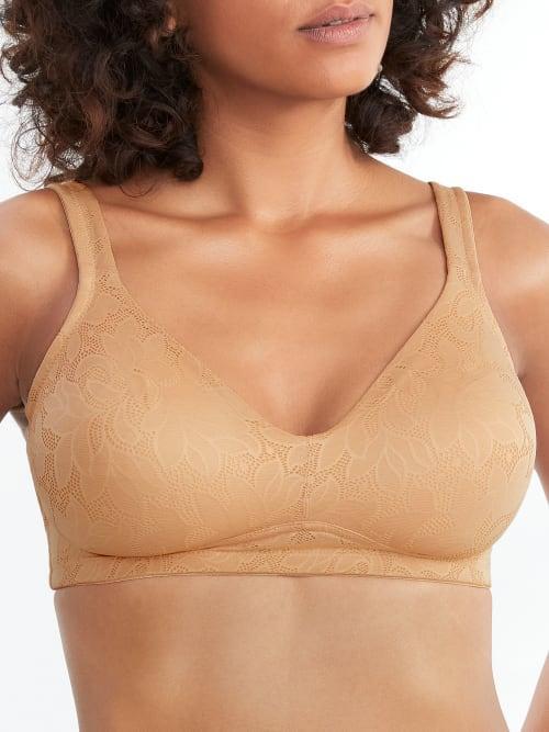 Dominique Jolie Jacquard Wireless Seamless Minimizer Bra 6018, Womens Brown Product Image