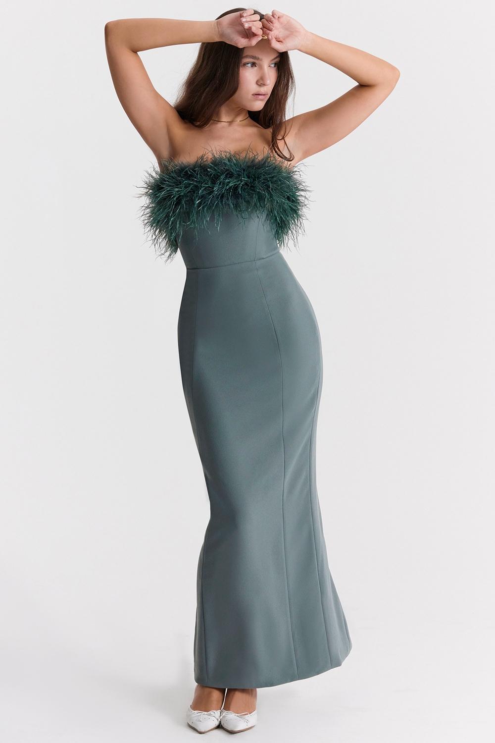 Juliene Eucalyptus Maxi Dress - SALE Product Image