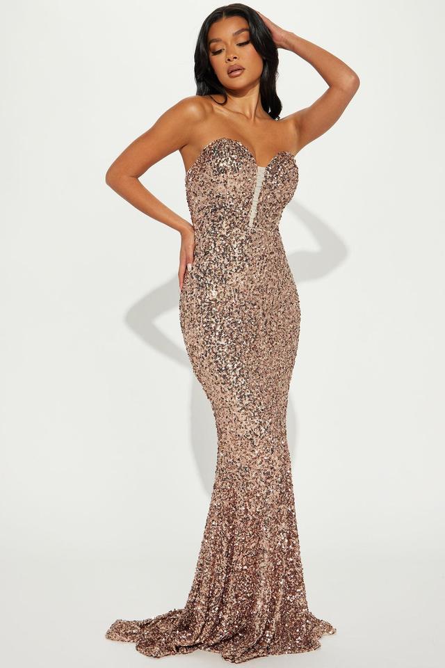 The Most Wanted Sequin Gown - Rose Gold Product Image