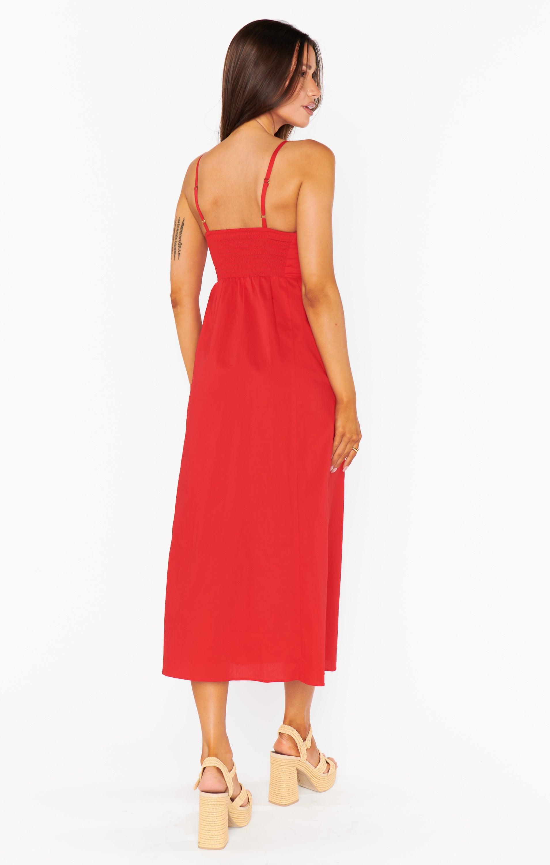 Allegra Midi Dress ~ Cherry Poplin Product Image