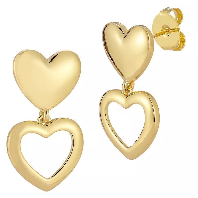 Heart Drop Earrings, Womens, Gold Tone product image