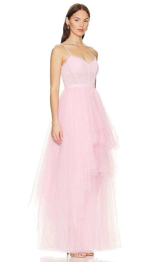 Womens Tiered Tulle Corset Gown Product Image