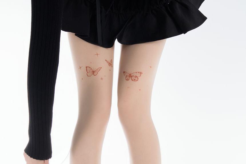 Butterfly Print Sheer Tights Product Image