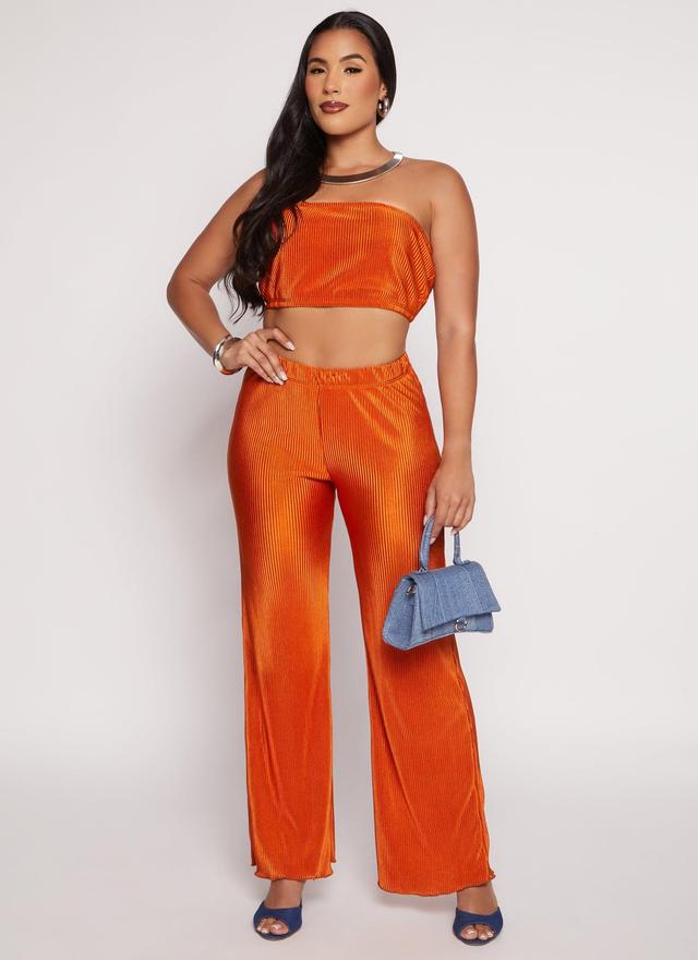 Womens Plisse High Waisted Pants Product Image