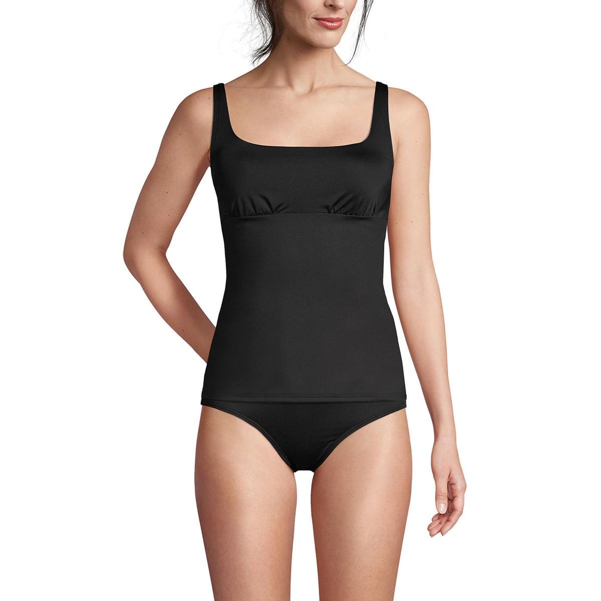 Lands End Womens Dd-Cup Square Neck Underwire Tankini Swimsuit Top Adjustable Straps Product Image