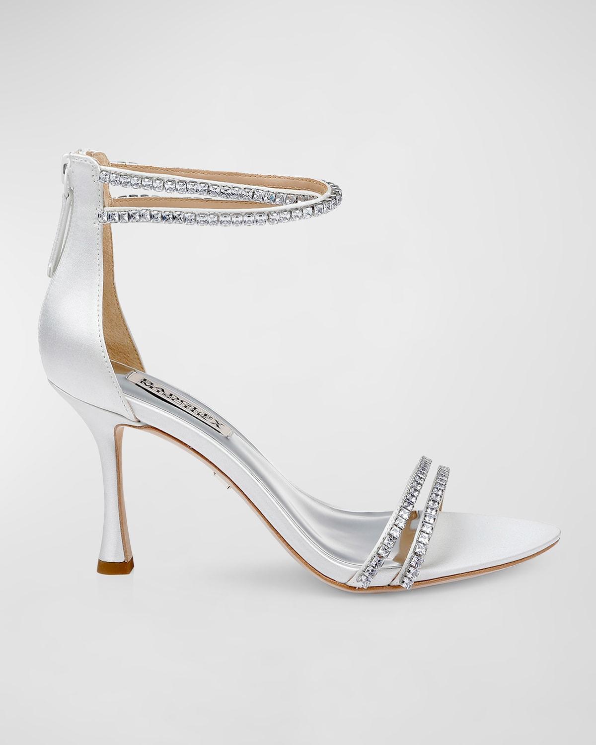 Logan Metallic Crystal Ankle-Cuff Sandals Product Image