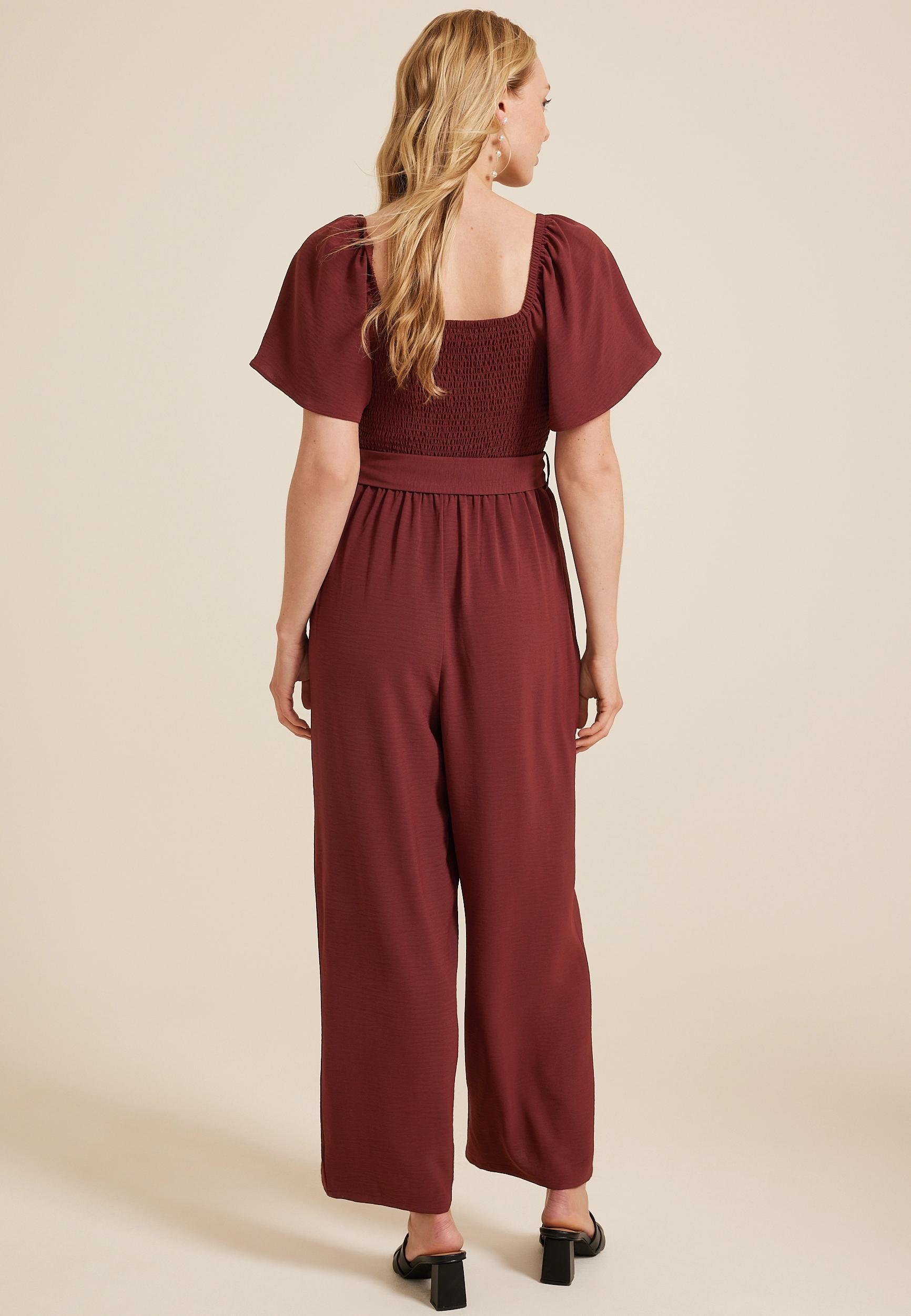 Smocked Flutter Sleeve Jumpsuit Product Image