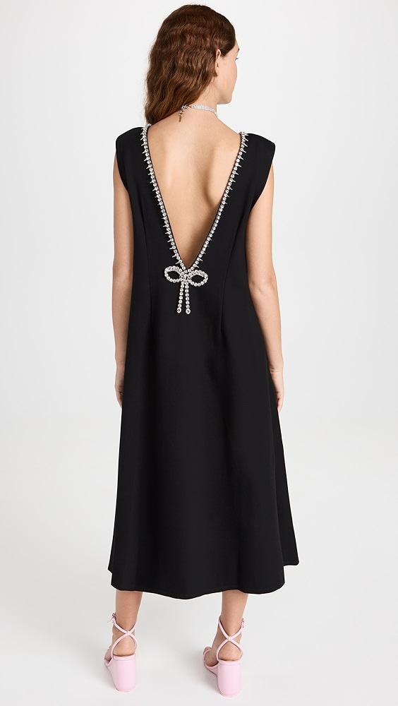 Area Crystal Bow Back Midi Dress | Shopbop Product Image