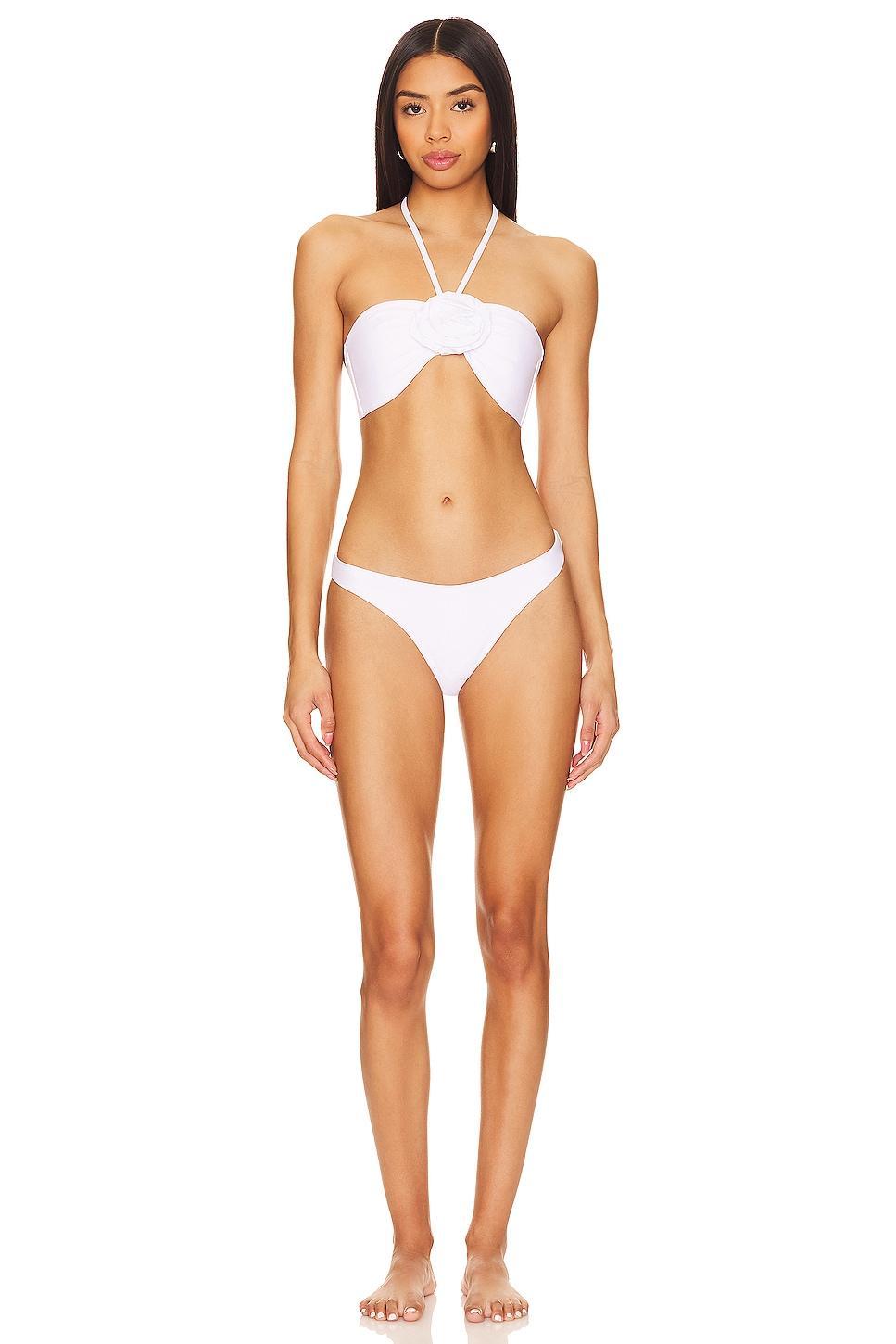 Cabana Rosette Halter Bikini Top MILLY Product Image