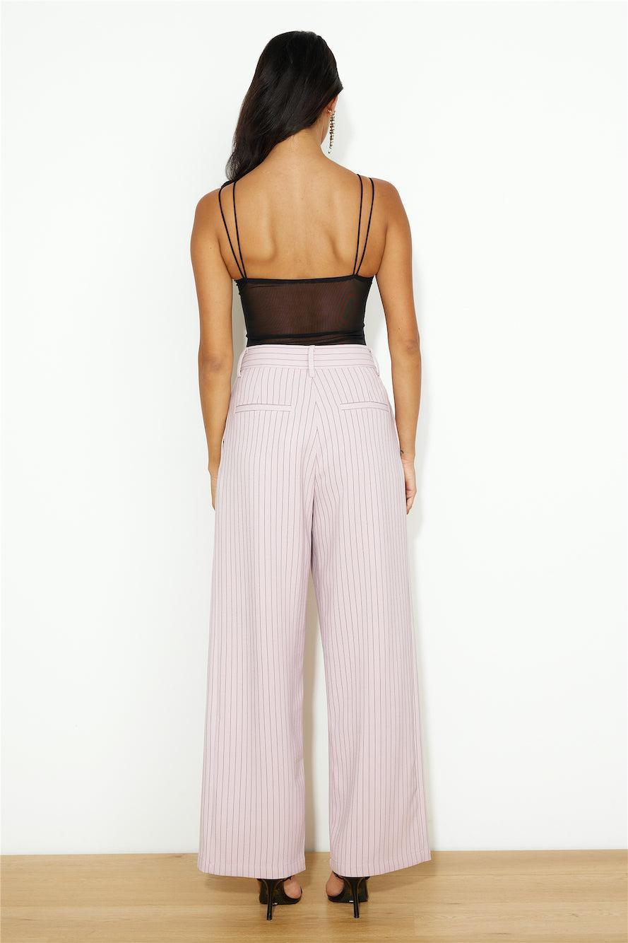 LIONESS NYC Pant Pink Pinstripe Product Image