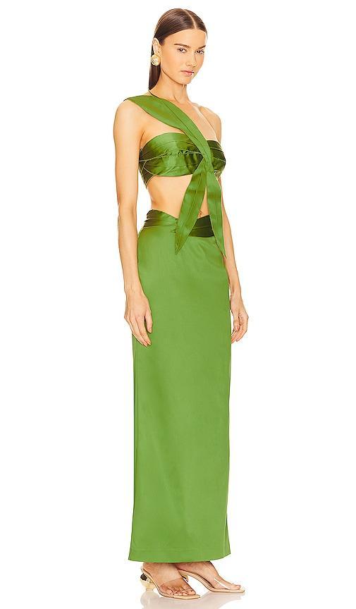 Cult Gaia Sharlena Long Gown Olive. (also in ). Product Image