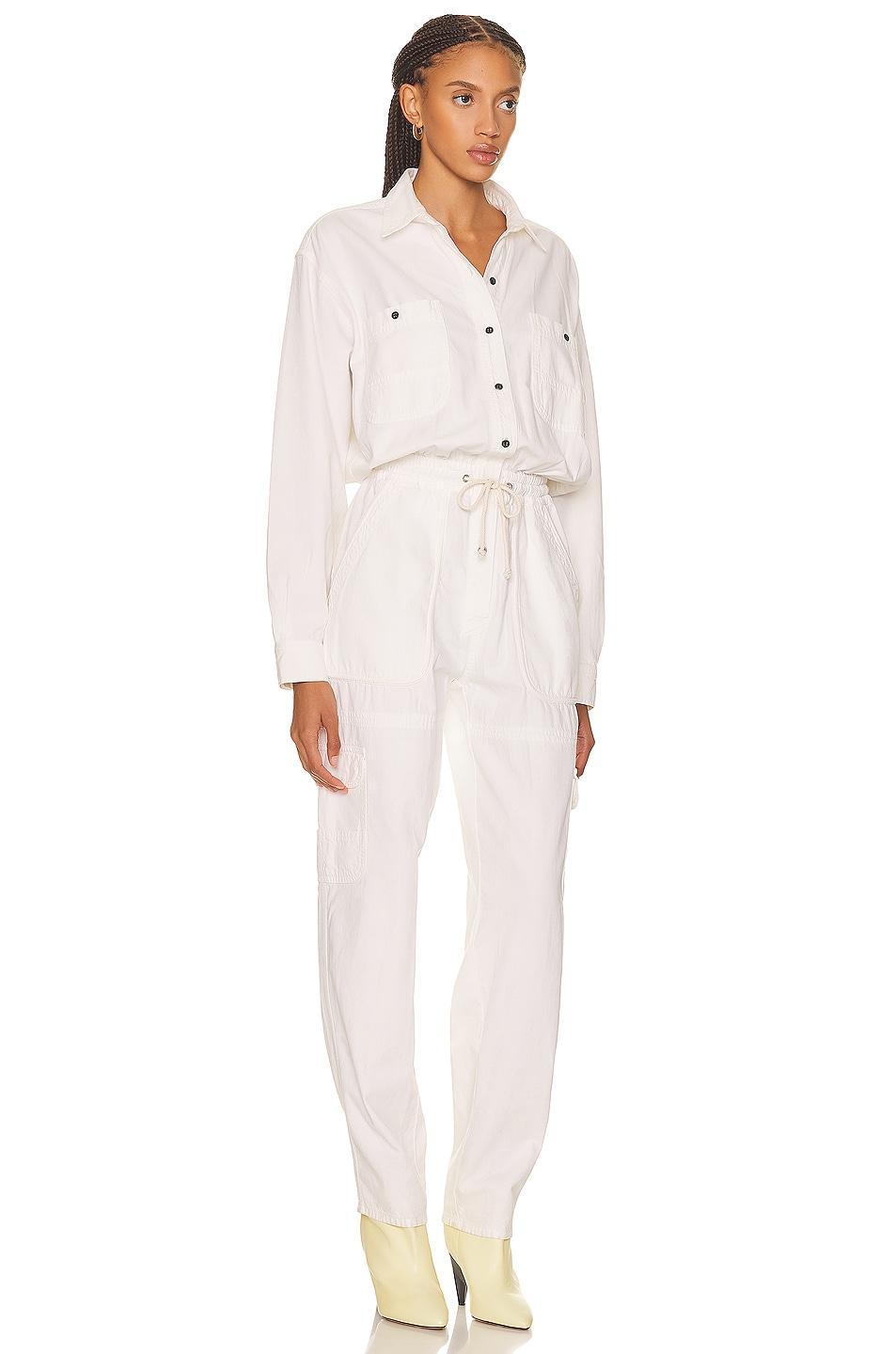 Isabel Marant Etoile Veado Denim Jumpsuit White. (also in ). Product Image