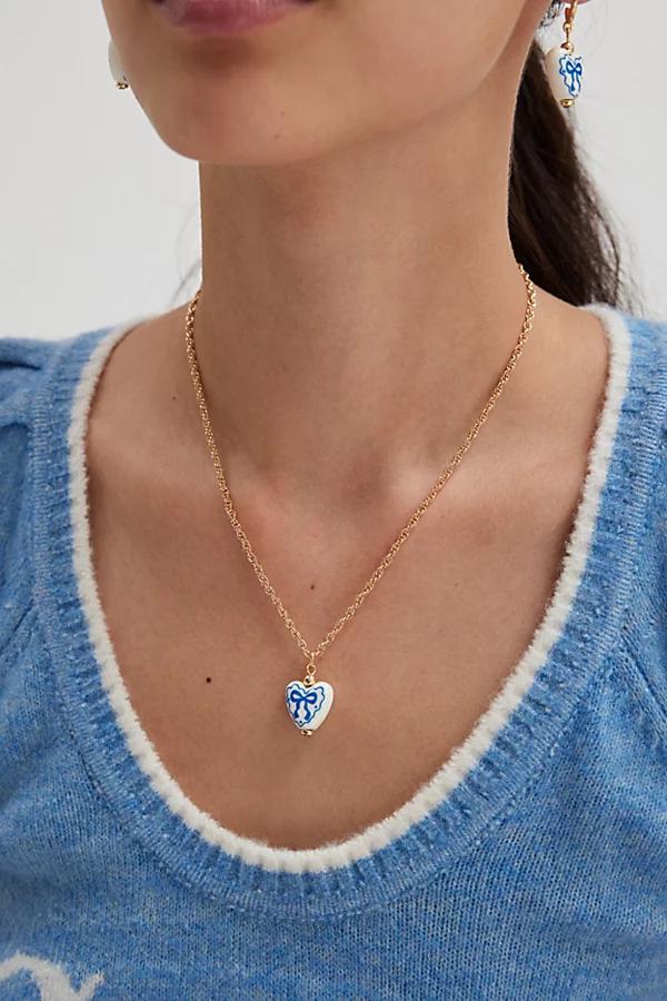 Zoey Ceramic Charm Necklace Womens at Urban Outfitters Product Image