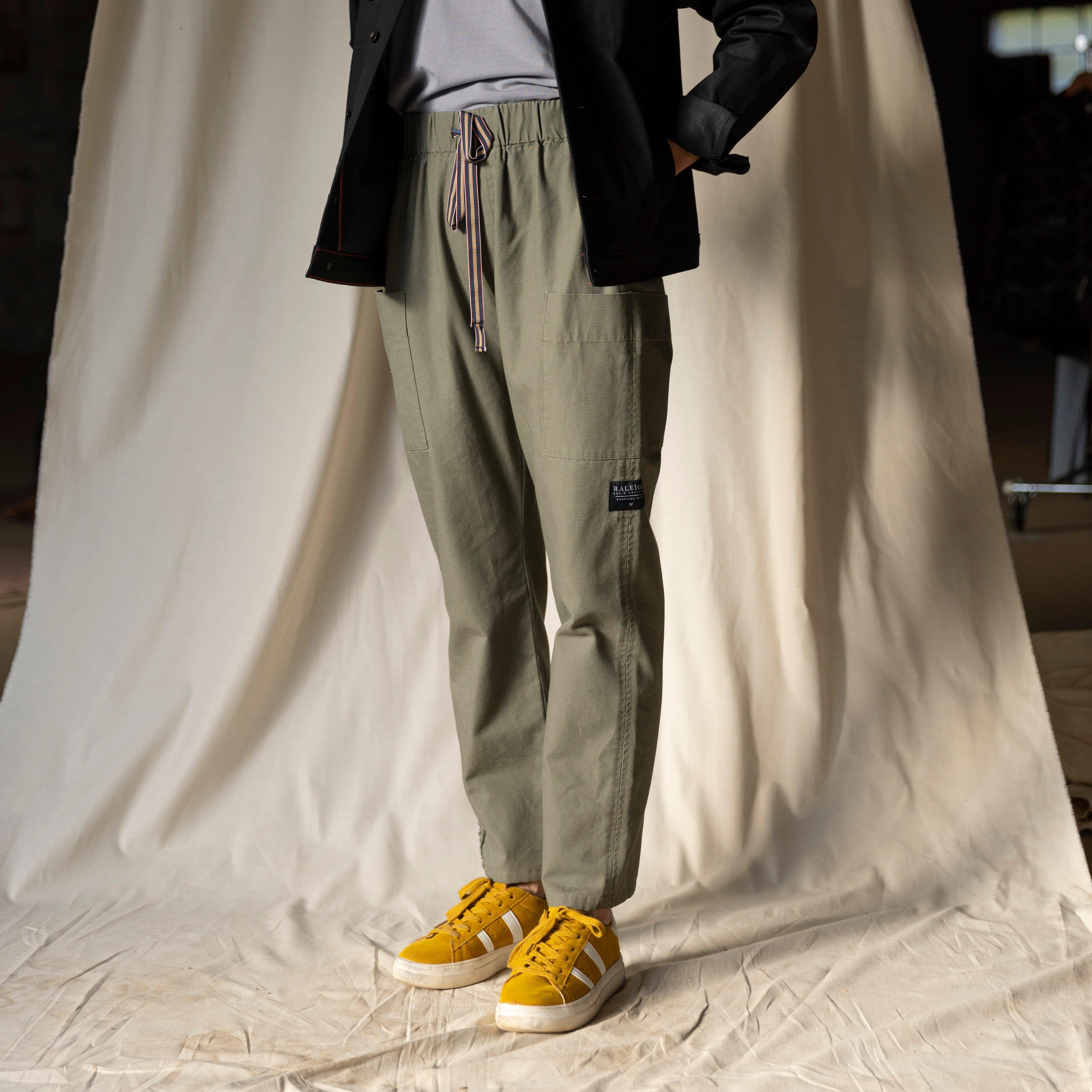 Drawstring Pant | Olive Canvas Male Product Image