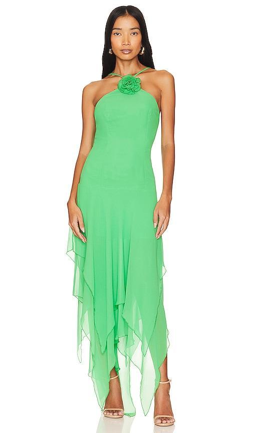 Lovers and Friends Shelby Asymmetric Dress in Green Product Image