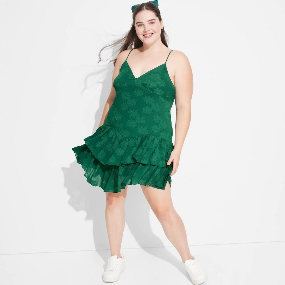 Womens Game Day Ruffle Mini Skater Dress - Wild Fable XXL Product Image