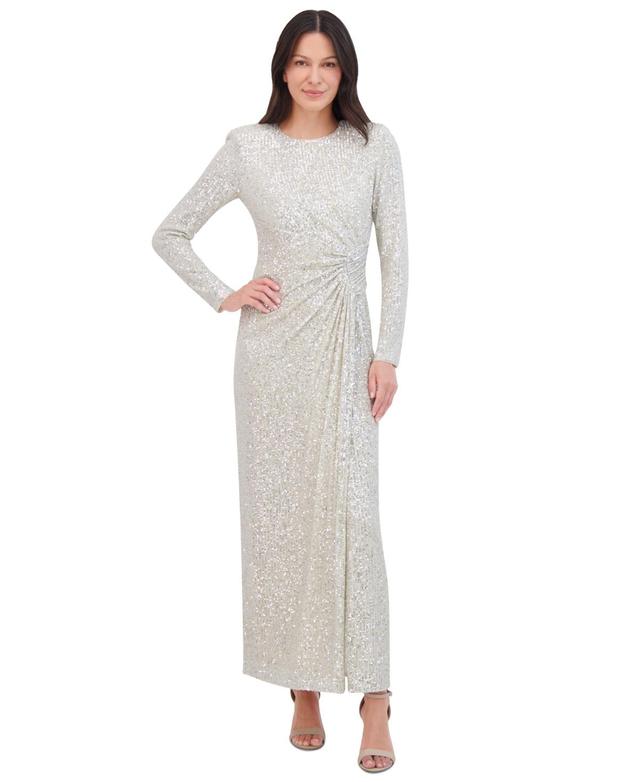 Eliza J Womens Sequined Ruched Gown Product Image