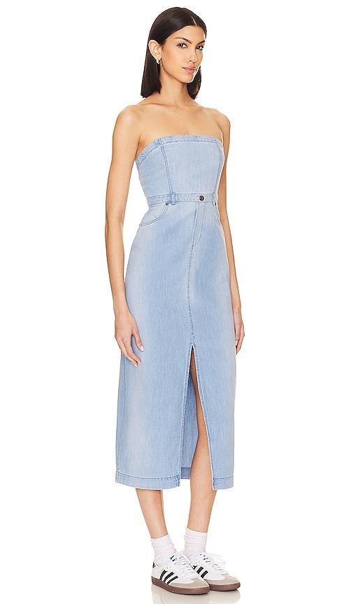 Womens Picture Perfect Ombr Denim Strapless Midi-Dress Product Image