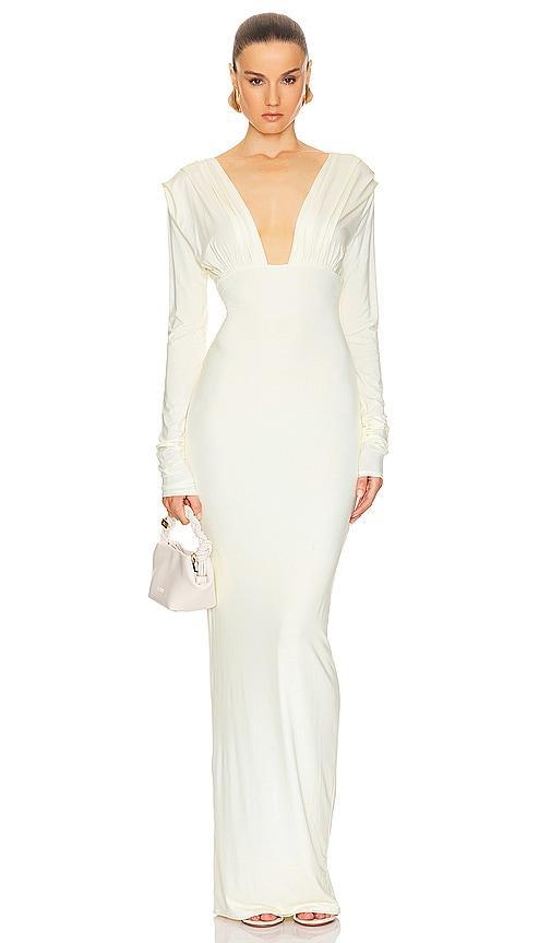 Jersey Deep V Maxi Dress Product Image