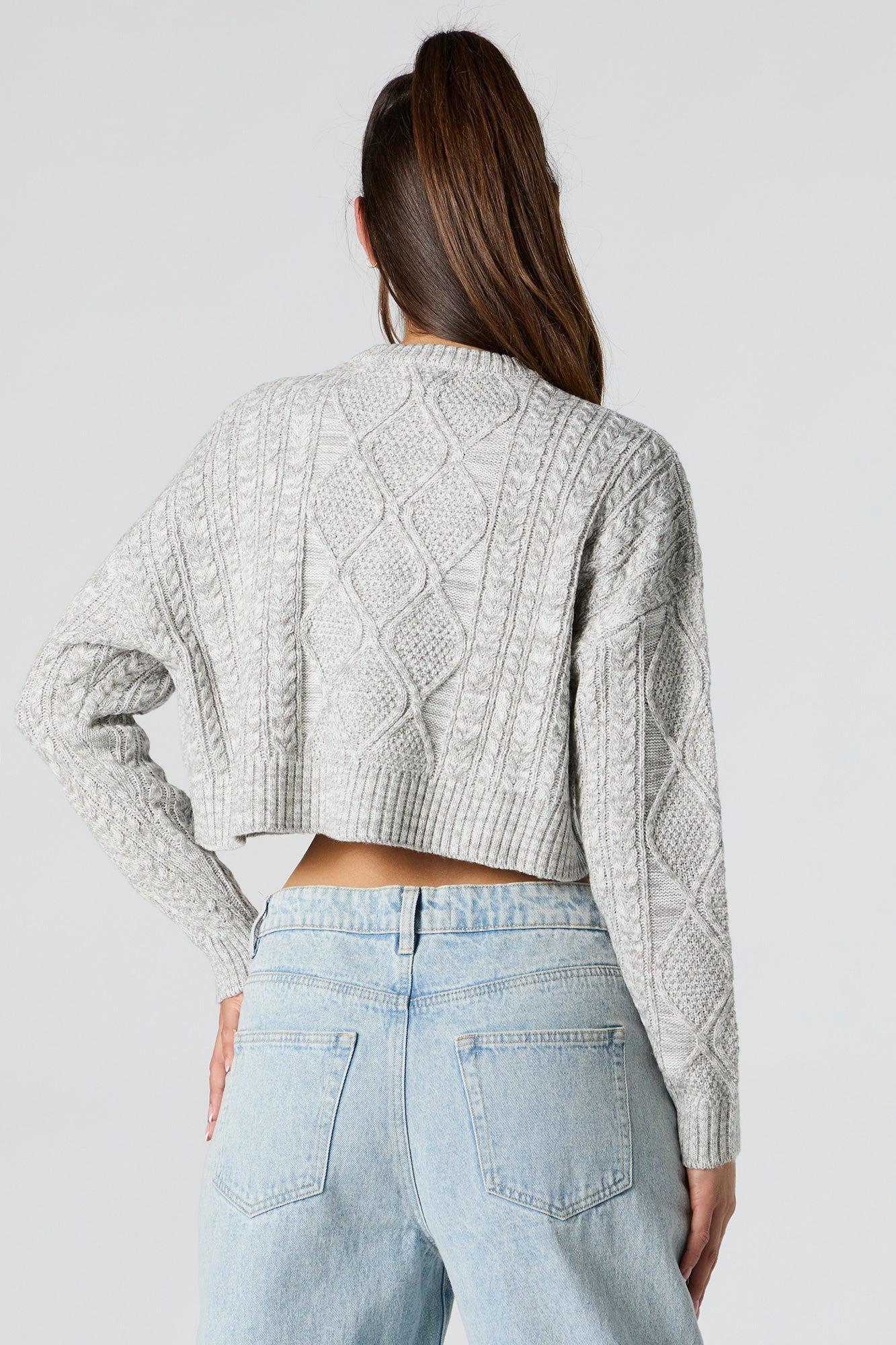 Cable Knit Cropped Sweater Female Product Image