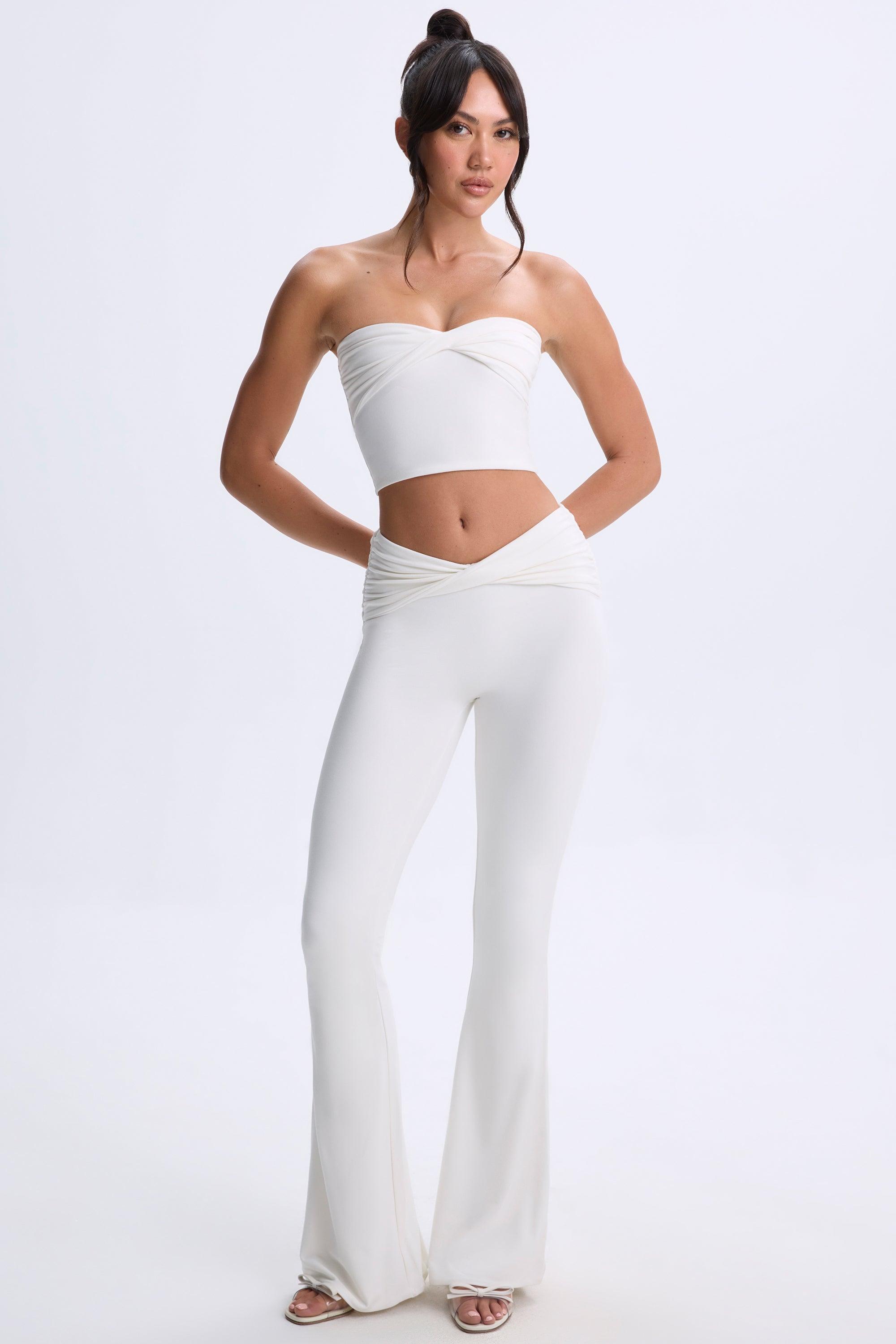 Twist-Front Bandeau Top in White Product Image