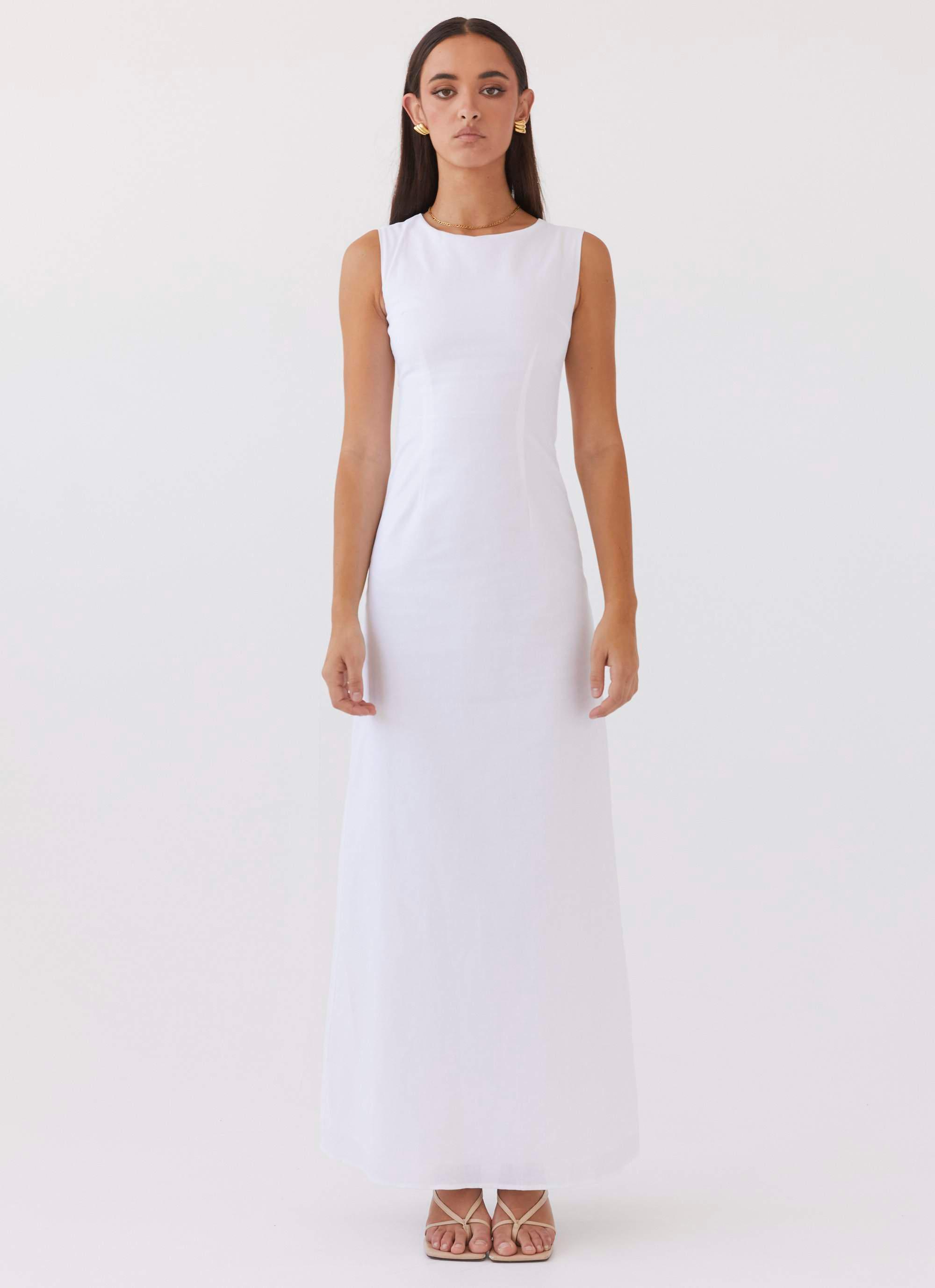 Eloise High Neck Maxi Dress - White Product Image