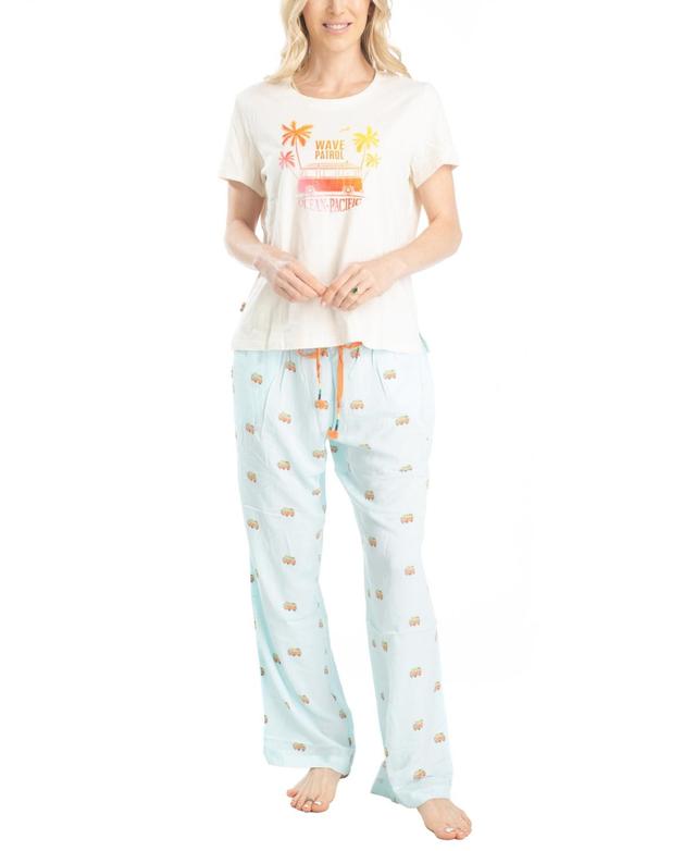 Womens Ocean Pacific Vibes Sleep Tee and Pants Set Product Image