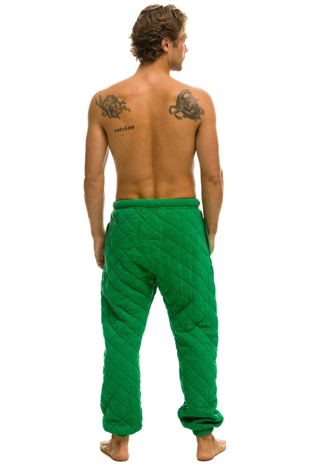 QUILTED SWEATPANTS - KELLY GREEN Male Product Image