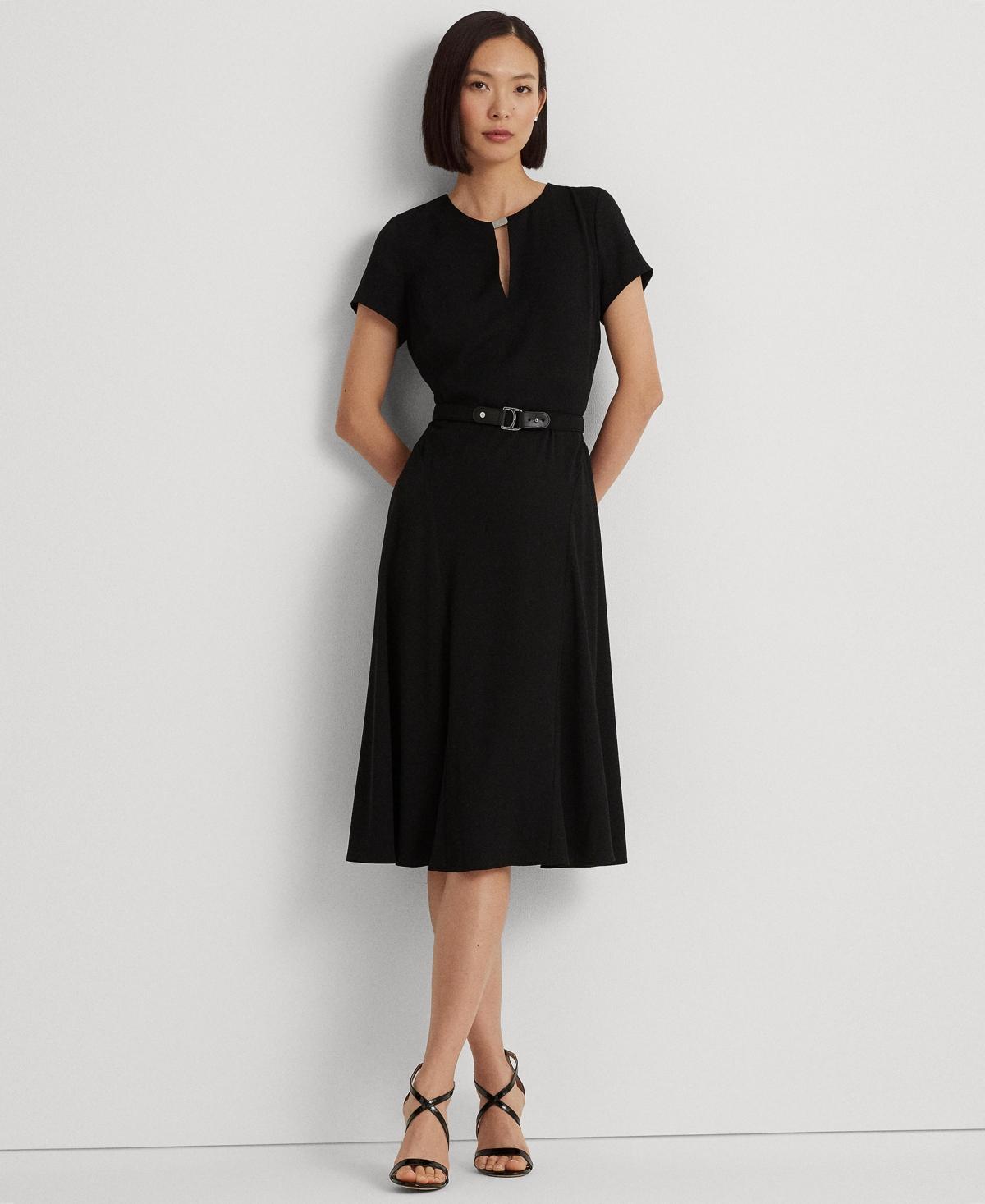 Lauren Ralph Lauren Womens Belted Georgette Dress Product Image