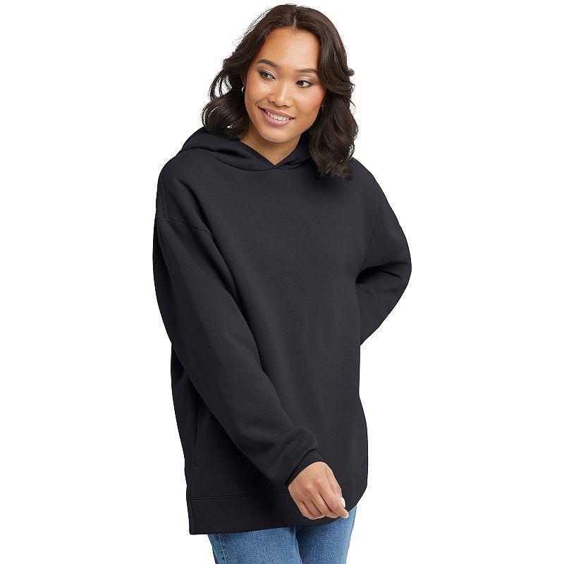 Hanes EcoSmart Womens Fleece Hoodie Ebony M Product Image