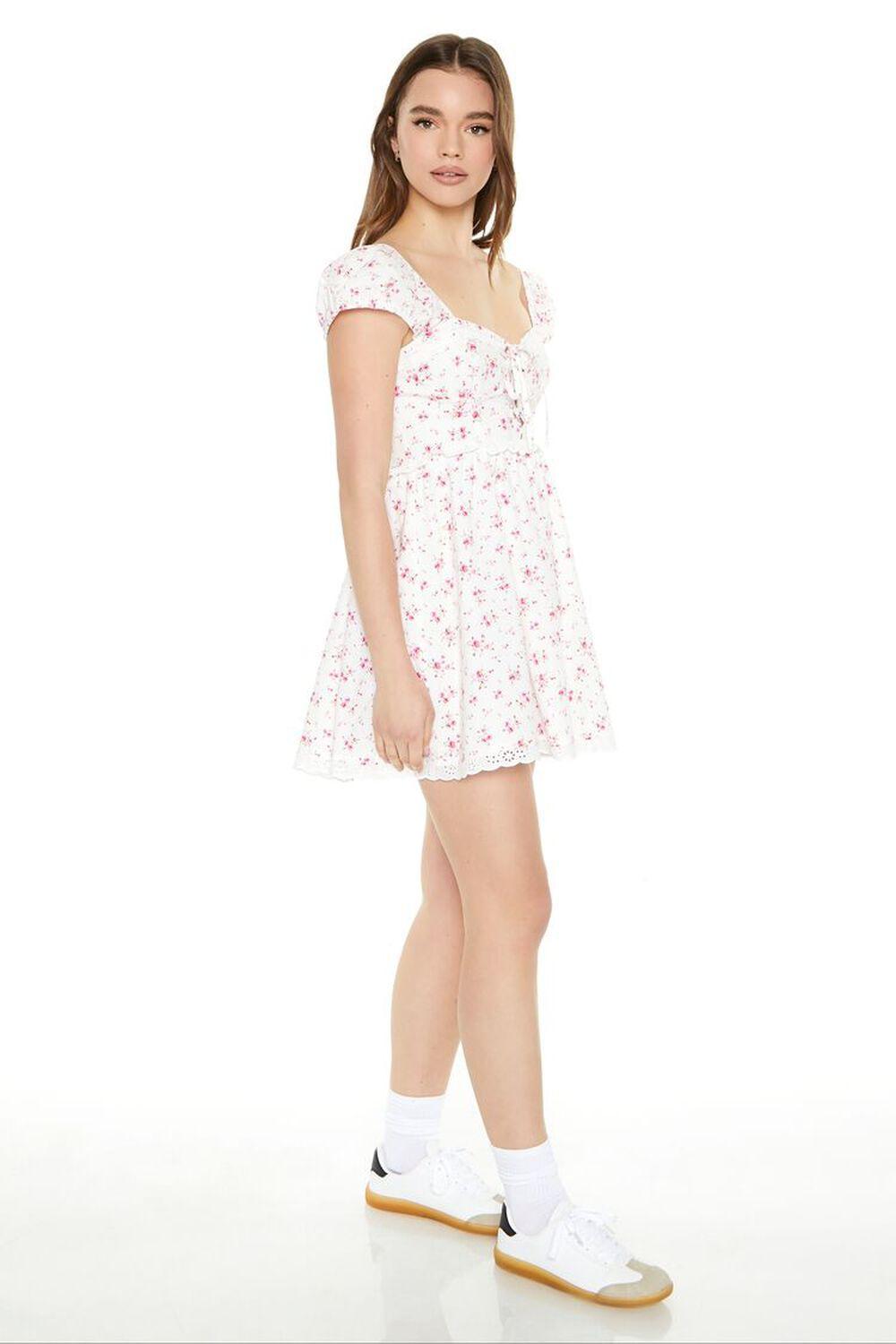 Ditsy Floral Puff-Sleeve Babydoll Dress | Forever 21 Product Image