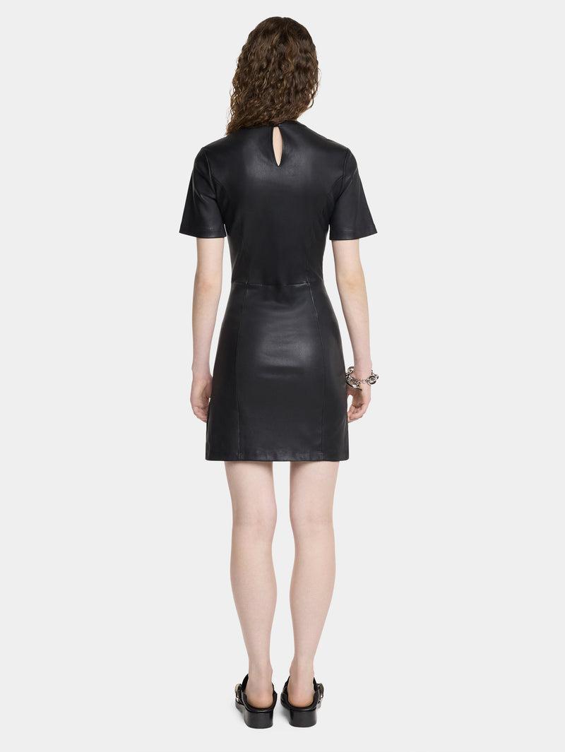 SHORT GATHERED DRESS IN LAMBSKIN Product Image