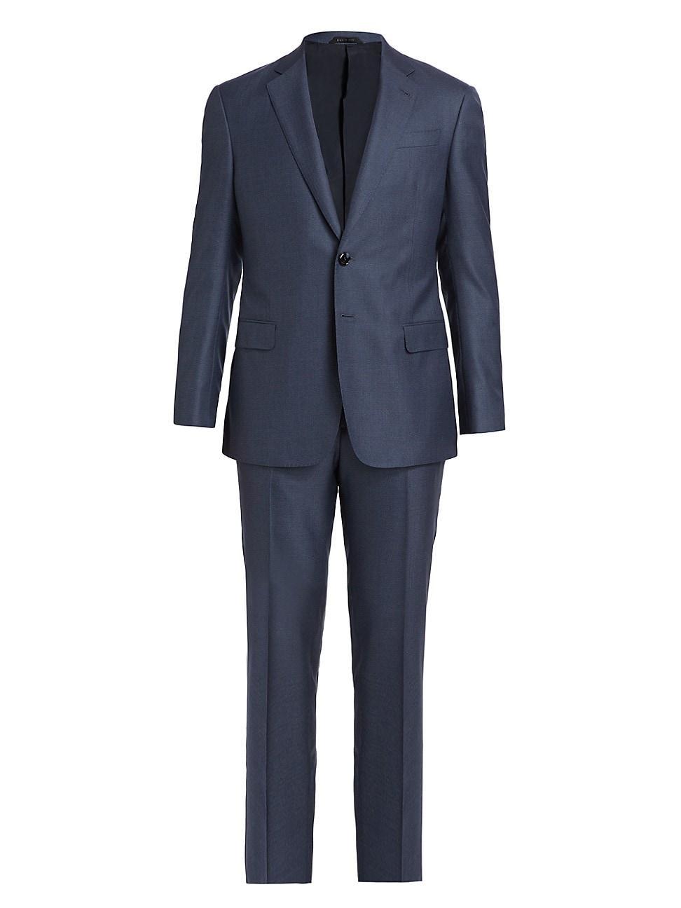 Mens Wool-Silk Single-Breasted Suit Product Image