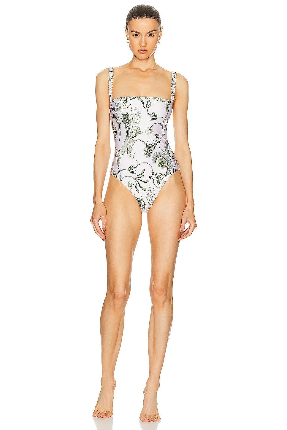 Agua by Agua Bendita Limon Habitat One Piece Swimsuit White. (also in XS). Product Image