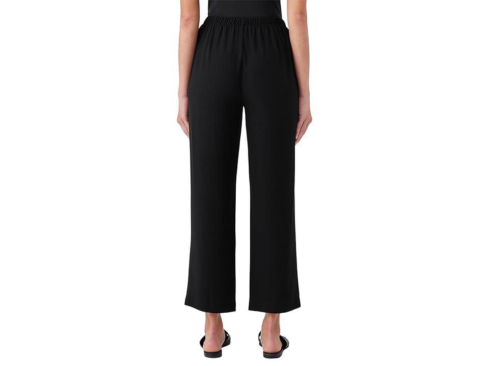 Eileen Fisher Straight Ankle Pants (Black) Women's Clothing Product Image