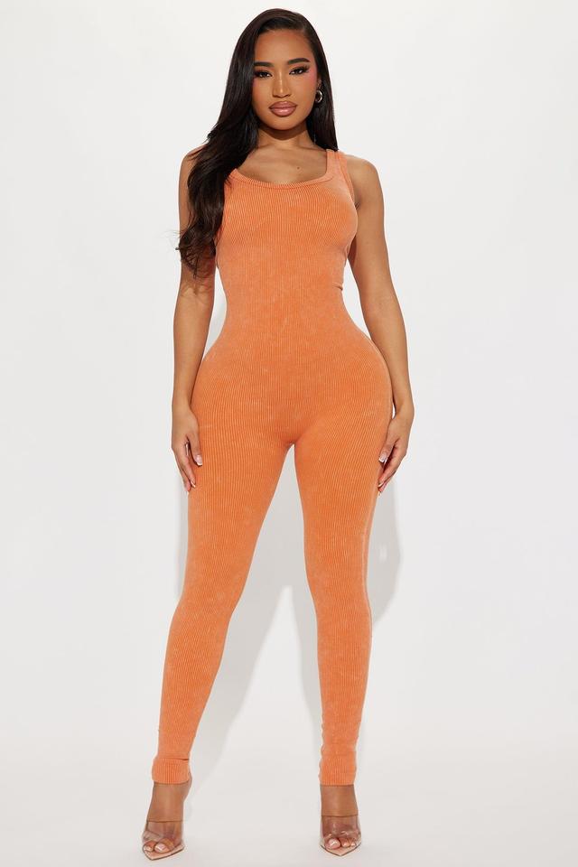 Melissa Washed Seamless Jumpsuit - Orange Product Image