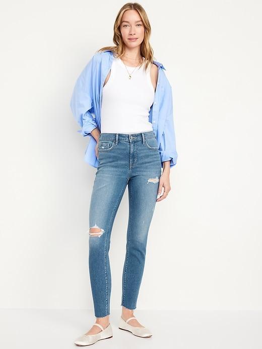 High-Waisted Rockstar Super-Skinny Ankle Jeans product image