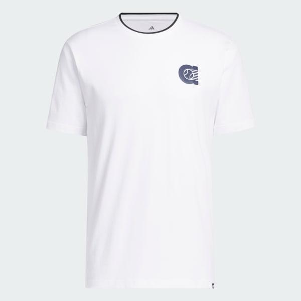 adidas Summer Prep Graphic Tee White M Mens Product Image