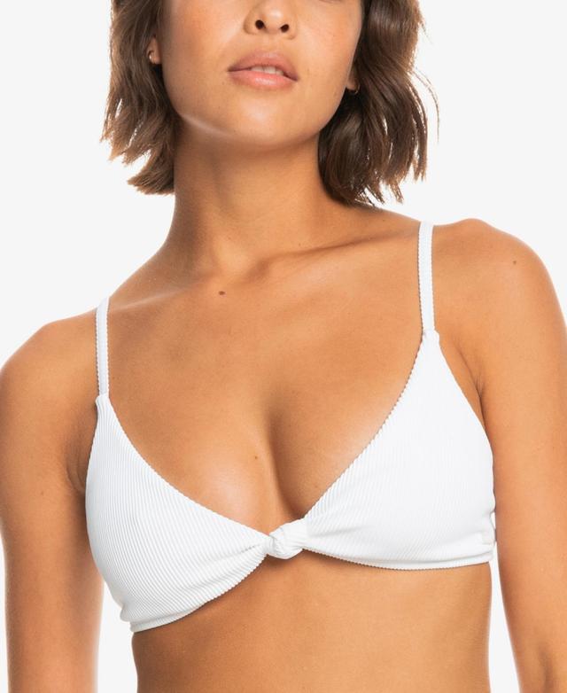 Roxy Juniors Ribbed Love The Surf Knot-Front Bikini Top Product Image