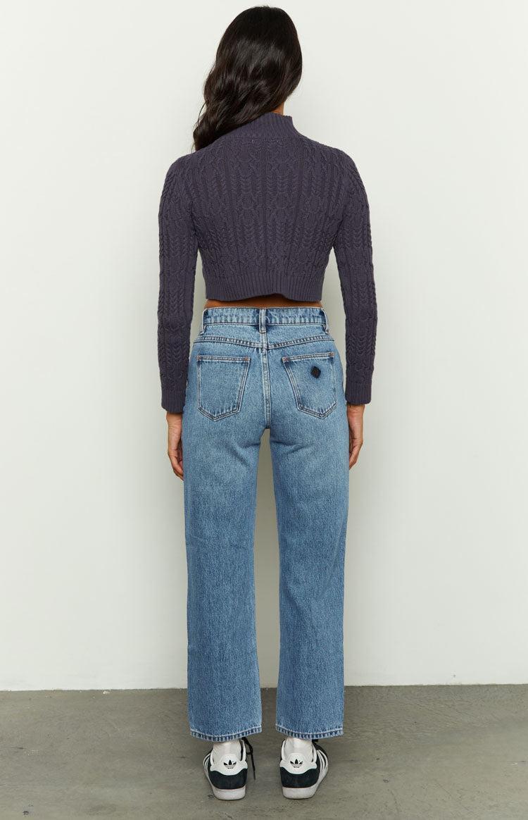 Abrand Scout 95 Mid Straight Crop Blue Jeans Product Image