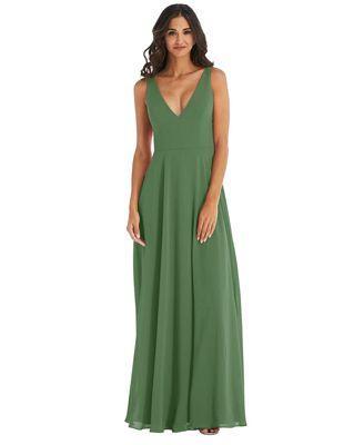 Women's Deep V-Neck Chiffon Maxi Dress Product Image