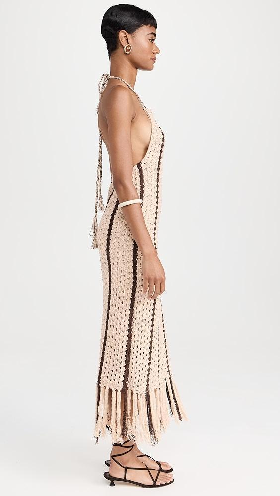 Moon River Halter Fringe Midi Dress | Shopbop Product Image